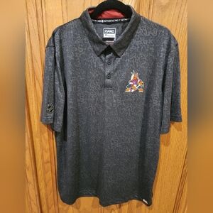 Arizona Coyotes Utah Fanatics Authentic Pro Short Sleeve Gray Polo Shirt Size L